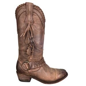 Yippe Ki Yay By Old Gringo Cora Brown Fringe Western Cowgirl Boot Size US 7